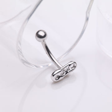 Detail View 1 of Mini Safety Pin Decor Curved Barbell